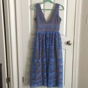 Boohoo blue eyelet dress
